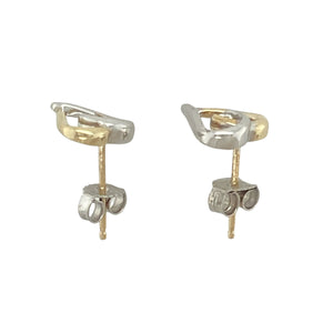 9ct Gold & Diamond Set Open Heart Stud Earrings