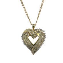 Load image into Gallery viewer, 9ct Gold &amp; Diamond Set Large Heart 18&quot; Necklace
