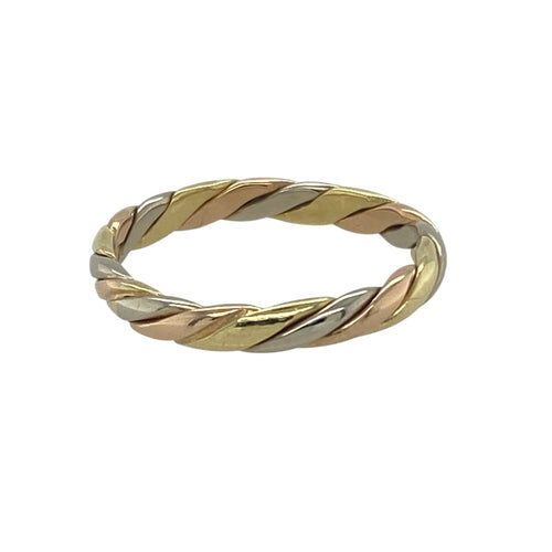 18ct Gold Twisted 3mm Band Ring