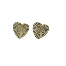 Load image into Gallery viewer, 9ct Gold Patterned Heart Studs
