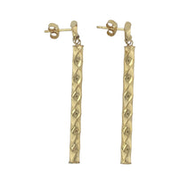 Load image into Gallery viewer, 9ct Gold Twisted Bar Drop Earrings
