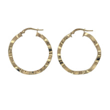Load image into Gallery viewer, 9ct Gold Wave Hoop Creole Earrings
