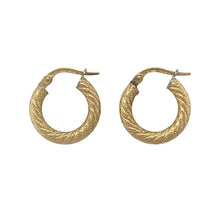 Load image into Gallery viewer, 9ct Gold Patterned Twisted Hoop Creole Earrings
