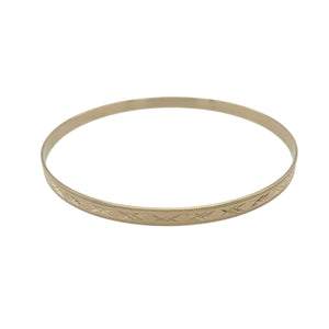 9ct Solid Gold Patterned Bangle