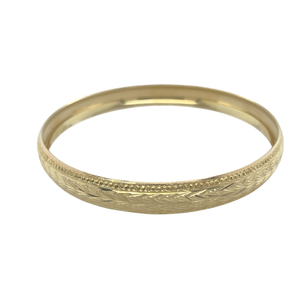 9ct Solid Gold Patterned Bangle
