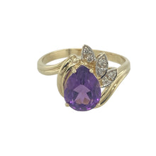 Load image into Gallery viewer, 9ct Gold Diamond &amp; Amethyst Set Twist Ring
