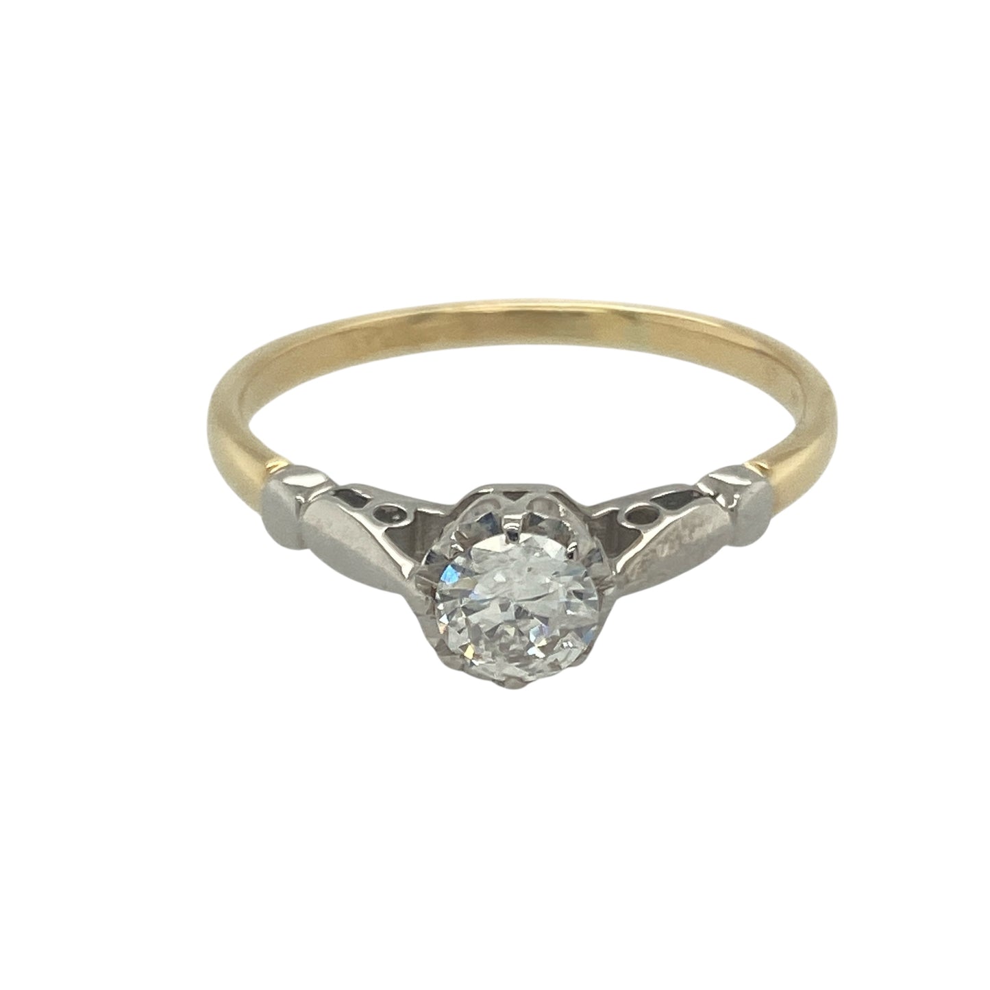 18ct Gold & Platinum Diamond Set Solitaire Ring