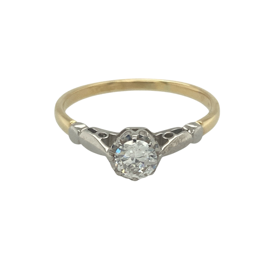 18ct Gold & Platinum Diamond Set Solitaire Ring