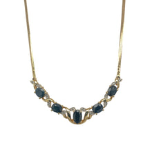 Load image into Gallery viewer, 9ct Gold Diamond &amp; Sapphire Set 18&quot; Necklace
