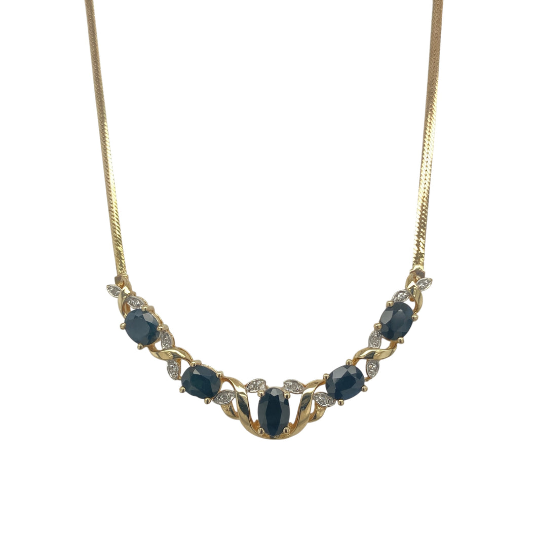 9ct Gold Diamond & Sapphire Set 18