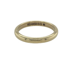 Load image into Gallery viewer, Bring classic warmth and timeless simplicity to your collection with this pre-owned 9ct yellow gold wedding band ring, offering traditional elegance and everyday comfort — perfect for marking life’s most meaningful moments.

Design: This refined 2.5mm band features a slim yet defined profile, ideal for wearing alone, as a wedding ring, or paired with other favourites.
Material: Made from 9-carat yellow gold, the polished finish enhances its rich golden tone, adding a soft, radiant glow to any look.

