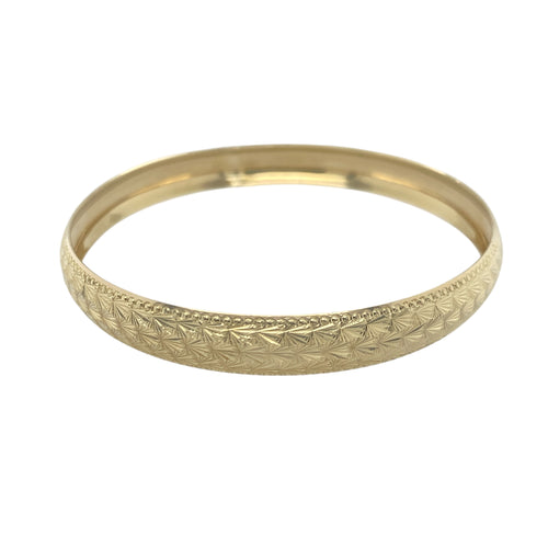 9ct Solid Gold Patterned Bangle