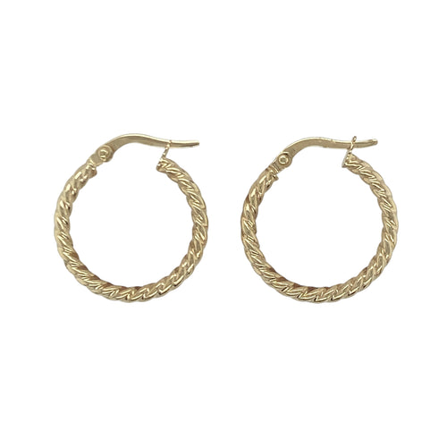 9ct Gold Twisted Hoop Creole Earrings