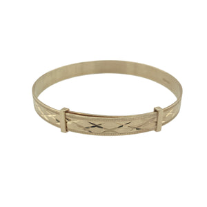 9ct Gold Patterned Expanding Baby Bangle