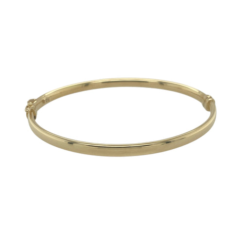 9ct Gold Plain Oval Hinged Bangle
