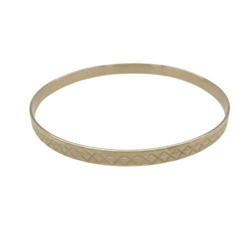 9ct Solid Gold Patterned Bangle