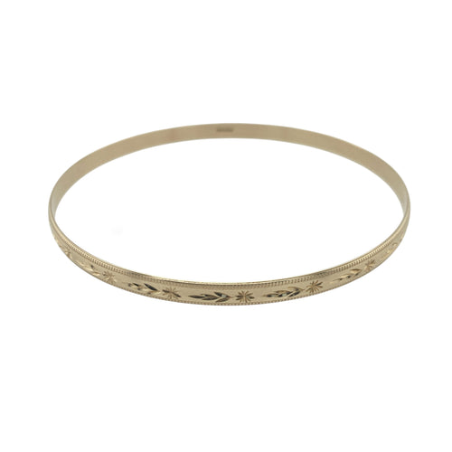9ct Solid Gold Patterned Bangle