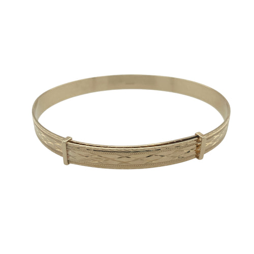 9ct Solid Gold Patterned Expanding Bangle