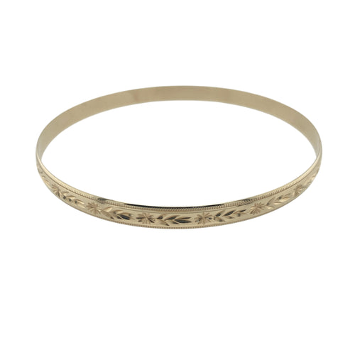 9ct Solid Gold Patterned Bangle