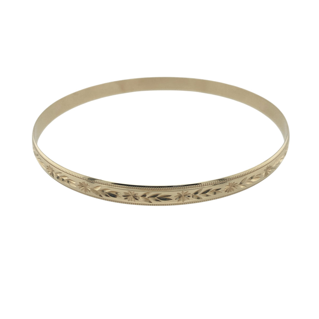 9ct Solid Gold Patterned Bangle
