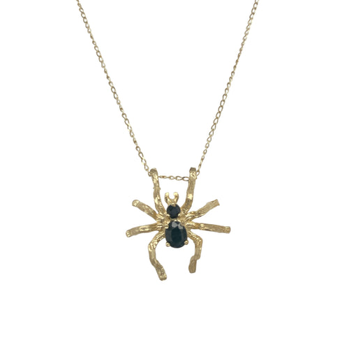 9ct Gold & Black Stone Set Spider 16