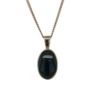 9ct Gold & Onyx Set Oval 18" Necklace