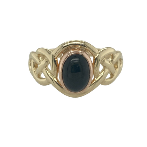 9ct Gold & Onyx Set Clogau Celtic Knot Ring