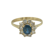 Load image into Gallery viewer, 18ct Gold Diamond &amp; Sapphire Set Cluster Ring
