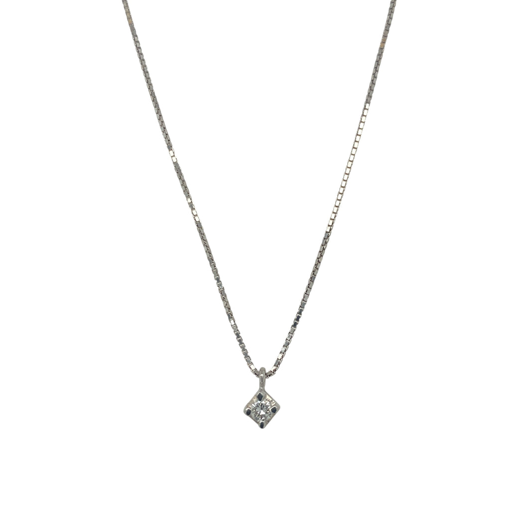 18ct White Gold & Diamond Set Solitaire 18