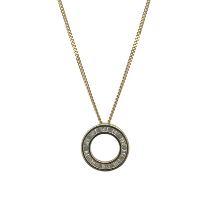 9ct Gold & Diamond Set Open Circle 18" Necklace