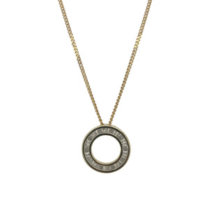 9ct Gold & Diamond Set Open Circle 18" Necklace