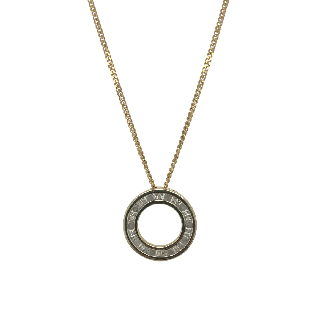 9ct Gold & Diamond Set Open Circle 18