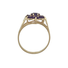 Load image into Gallery viewer, 9ct Gold &amp; Amethyst Set Flower Cluster Ring
