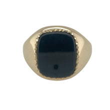 Load image into Gallery viewer, 9ct Gold &amp; Onyx Set Rectangle Signet Ring
