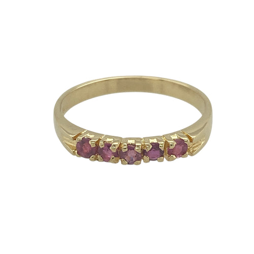 18ct Gold & Ruby Set Band Ring