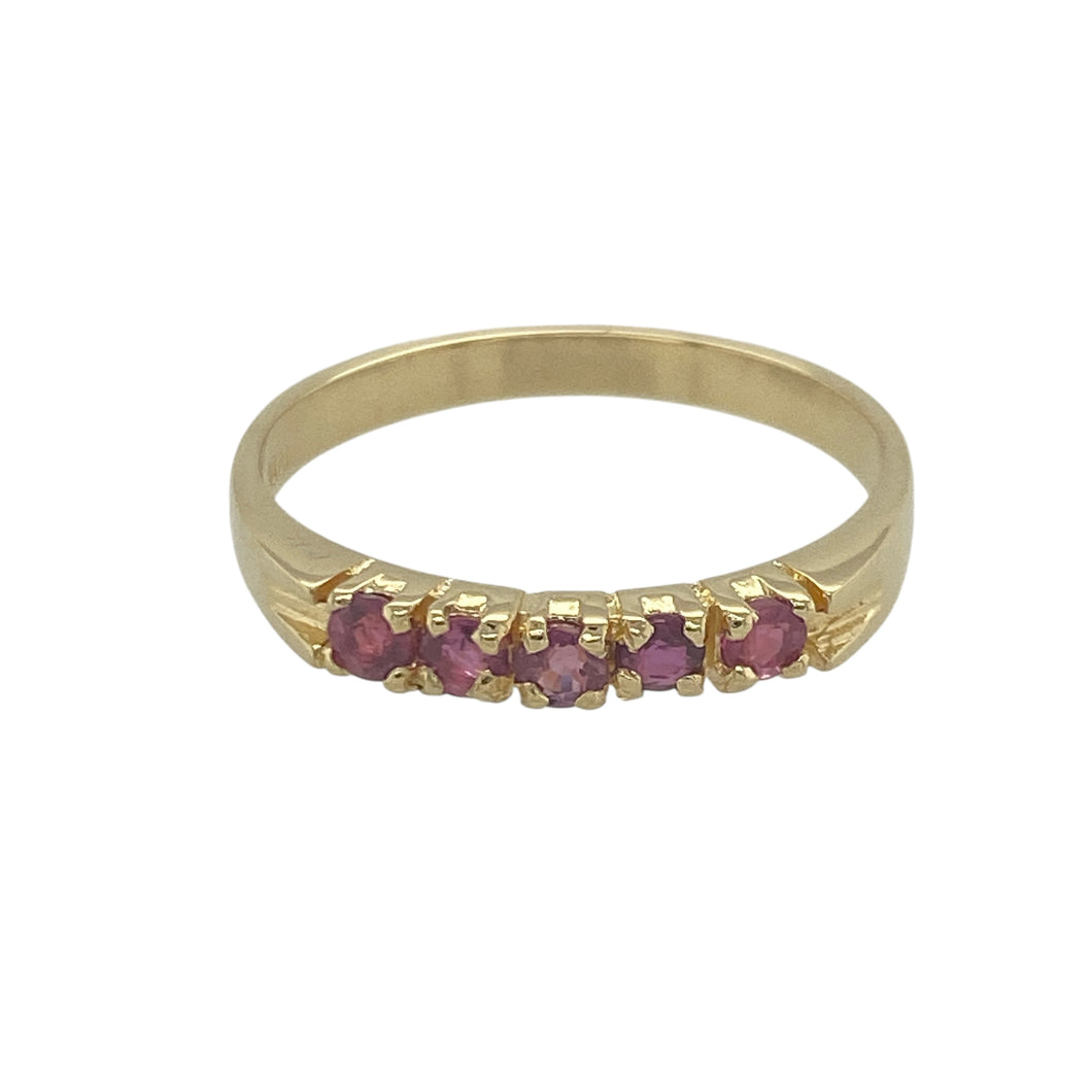 18ct Gold & Ruby Set Band Ring