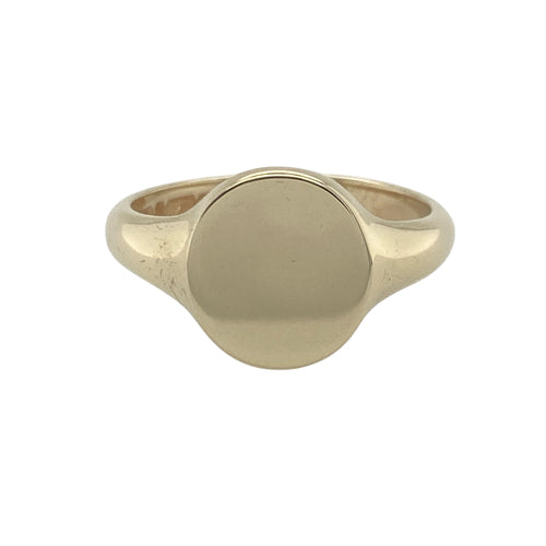 9ct Gold Oval Polished Plain Signet Ring