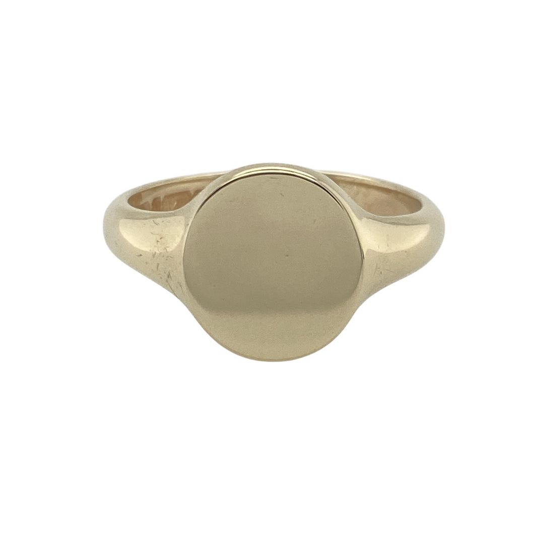 9ct Gold Oval Polished Plain Signet Ring