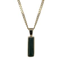 Load image into Gallery viewer, 9ct Gold &amp; Dark Green Jade Oblong 18&quot; Necklace
