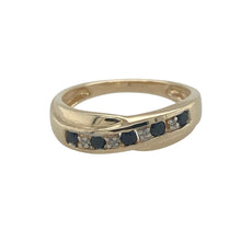 Load image into Gallery viewer, 9ct Gold Diamond &amp; Sapphire Set Crossover Band Ring
