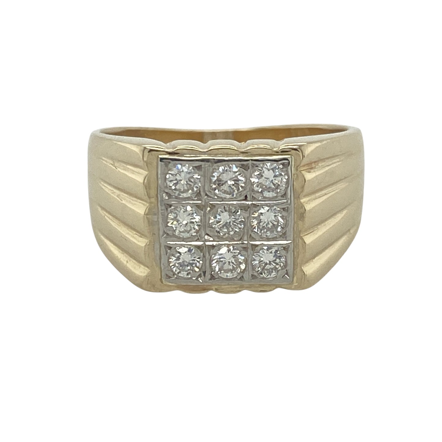 9ct Gold & Diamond Set Signet Ring