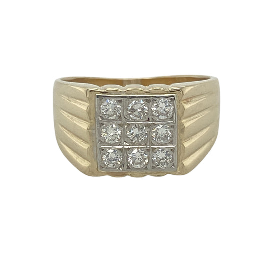 9ct Gold & Diamond Set Signet Ring