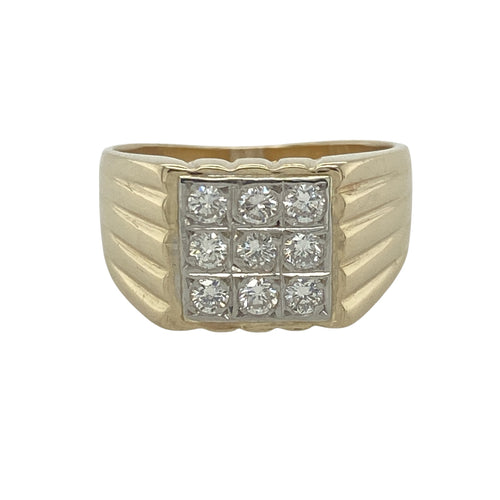 9ct Gold & Diamond Set Signet Ring