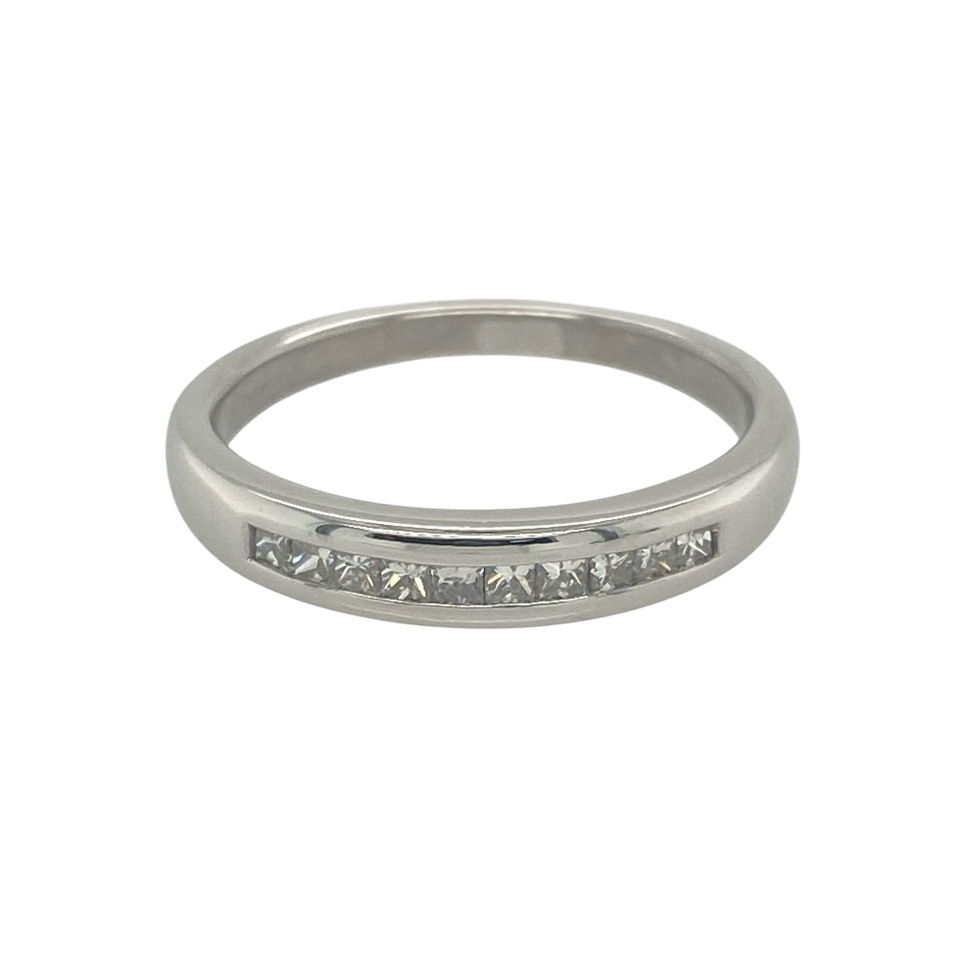 9ct White Gold & Diamond Set Band Ring