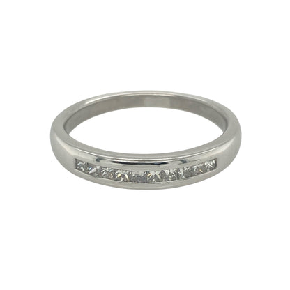 9ct White Gold & Diamond Set Band Ring