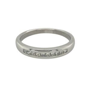 9ct White Gold & Diamond Set Band Ring