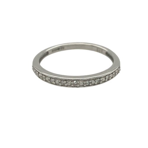 9ct White Gold & Diamond Set Band Ring