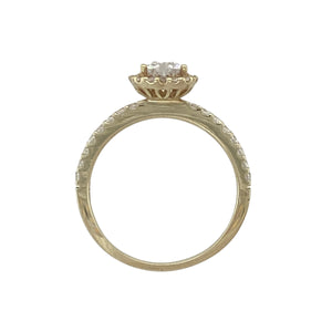 9ct Gold & Cubic Zirconia Set Halo Heart Ring