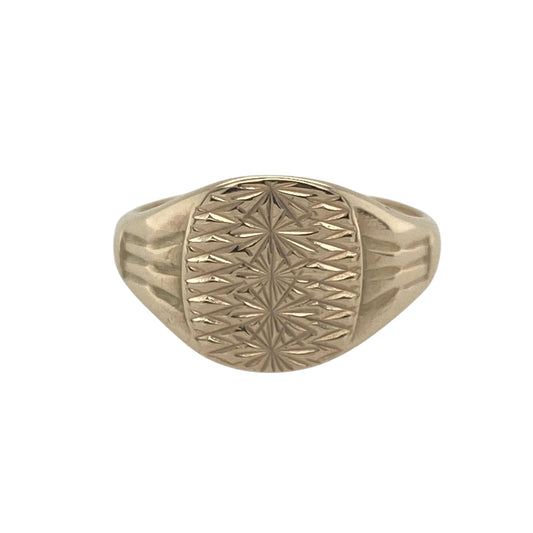 9ct Gold Patterned Signet Ring