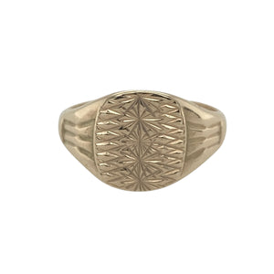 9ct Gold Patterned Signet Ring